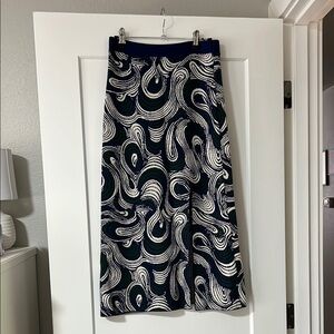 Cinq à Sept blue green paisley knit skirt size S